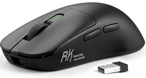 RK ROYAL KLUDGE RK MO3 Wireless Gaming Mouse, 48g Lightweight Computer Mouse, Bluetooth/2.4G/Wired Rechargeable PC Game Mice with Programmable Buttons, 6000 DPI, PAW3809 Sensor for Laptop/Mac, Black