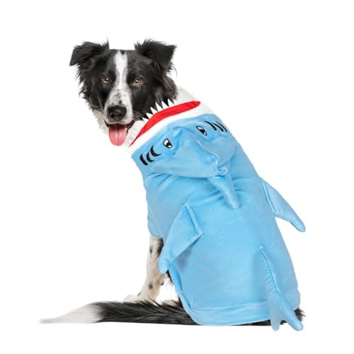 NACOCO Halloween Shark Dog Costume - Pet Christmas New Year Hoodie Warm Party Coat Outfit for Small and Medium Cat Dog Clothes(Blue Shark,XL)