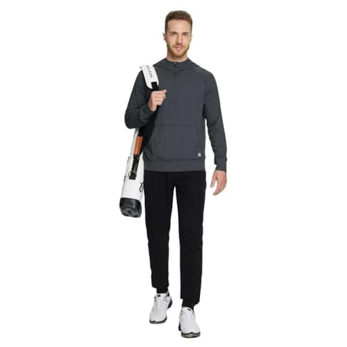 M MAELREG Mens Hoodies Heather Hooded Sweatshirt Performance Athletic Golf Hoodies For Men Quarter Zip Pullover - Thumbnail 3