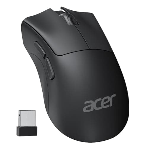 acer Wireless Mouse, 1200 DPI Computer Mouse for Laptop with 2.4GHz USB A Receiver, 5 Buttons Compatible for Windows, macOS, Android (Black) - Image 1