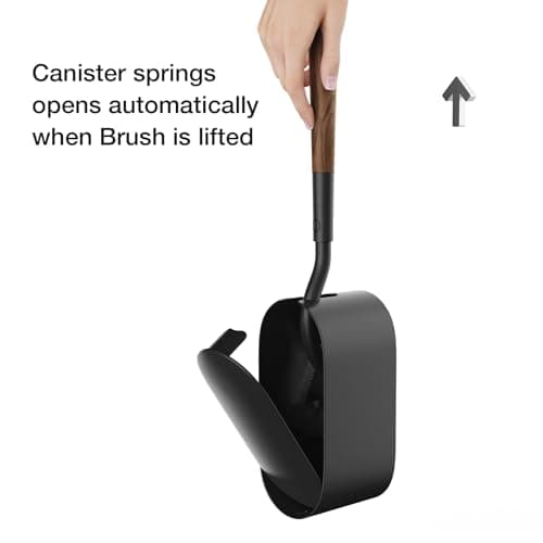 Toilet Cleaner Brush, Diveotree Toilet Brush and Holder for Dead Corner Cleaning, Wall Mounted Toilet Bowl Brush for Bathroom Decor, Toilet Scrubber Brush for Home/Hotel (Black, Round-1pack) - Thumbnail 4