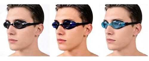 YUENREE 3 Pack Adult Swim Goggles for Men Women Teens Ages 8+ | No Leak Anti-Fog UV Protection | Easy Adjust Non-Slip Strap | with 3 Hard Travel Cases - Thumbnail 3