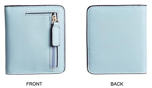 Gostwo Small Wallet for Women, Slim RFID Blocking Wallet, Credit Card Holder Wallet, Compact Bifold Luxury Genuine Leather Pocket Passport Wallet Ladies Girls Mini Purse Travel with ID Window, Blue - Thumbnail 5