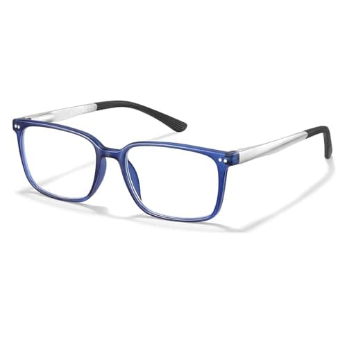 EYEREZI Reading Glasses for Men Square Lightweight TR90 Frame mens Accessories Computer Anti Blue Light Blocking Readers with Spring Hinge,2.5x Blue - Image 1