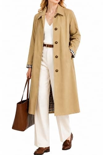 Orolay CHIIONE Waterproof Trench Coat Women Single Breasted Lightweight Rain Jacket with Deep Pockets for Spring - Image 1