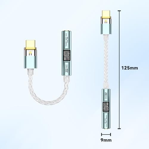 NK1 MAX USB C to 3.5mm Female Headphone Jack Adapter, Hi-Res 32bit/384KHz USBC to Aux Audiophile DAC Dongle Adapter with Silver-Plated OCC Cable, Compatible with iPhone 16/Android/Tablet/PC(Silver) - Thumbnail 4