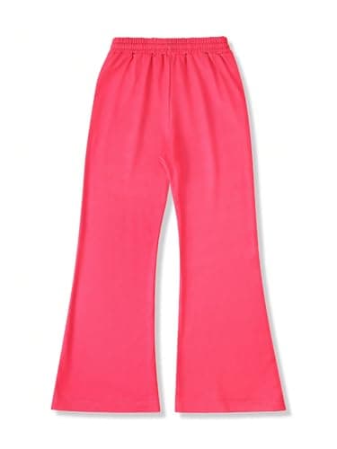 VIPWOLF Men's Wide Leg Sweatpants Baggy Flared Sweatpants Y2K Letter Graphic Drawstring Waist Joggers Pants Streetwear Hot Pink X-Large - Thumbnail 3