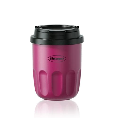 Sidagar Travel Coffee Mug 10 oz Ceramic Lined Tumbler, Double Wall Stainless Steel Coffee Cup with Lid, Vacuum Spill Proof Mini Water Bottle, Insulated Thermal Mug for Home Office, Purple - Image 1