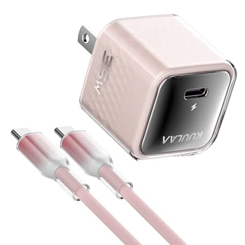 Kuulaa USB C Charger Block 35W iPhone Charger Fast Charging GaN PPS Compact Wall Chargers Block, USB-C Power Adapter for iPhone 16/15/14/13, Galaxy S25/S24/S23 (Pink) - Image 1