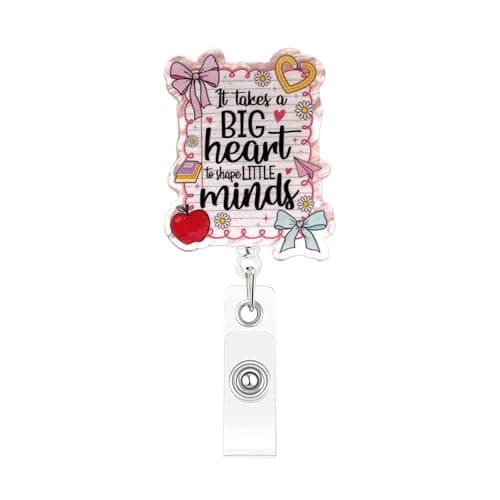 FEIYUENO Nurse Badge Reel Retractable-Funny Letter Badge Holder Clip Nurse ID Name Card Badge Reel for Teacher Student Office Work Accessories Gifts (Minds) - Image 1