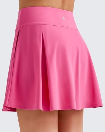 G4Free Golf Skorts for Women Summer Tennis Skirt with Shorts High Waisted Workout Skirts with Pockets Athletic Pickleball(Rose Pink,M) - Thumbnail 5