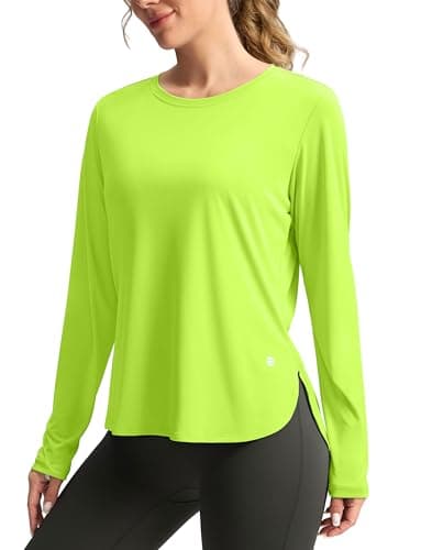 Women's Sun Shirts UPF 50+ Long Sleeve UV Protection Shirt Lightweight Quick Dry Workout Hiking Tops for Women(Bright Green,XXXL) - Image 1
