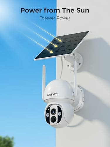 Solar Security Camera Outdoor Wireless WiFi Pro, 4MP Color Night Vision, AI/PIR Motion Detection, 360 PT, 2-Way Audio, IP66, 2.4/5GHz, SD/Cloud Storage, Compatible with Alexa, Mobile App & HomeBase - Thumbnail 4