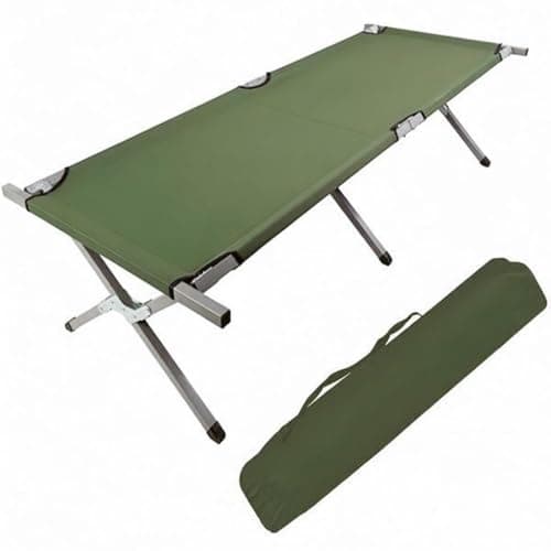 HOMSUPPLIE'S Folding Camping Cot,Outdoor Portable Camp Bed, Sleeping Cots with Carry Bag (Green) - Image 1