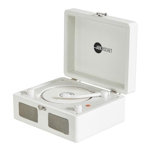 Arkrocket Ginny Portable Mini Bluetooth CD Player — Retro Mint Green Bluetooth Speaker | Plays CDs, Radio, USB & AUX | Compact Portable Stereo with Rechargeable Battery - White - Image 1