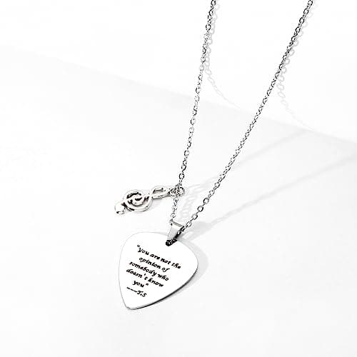 COTATI Quotes Guitar Pick Necklace Outfits Jewelry Accessories Inspired Fans Gift Merch (You are not the opinion of somebody who doesn't know you) - Thumbnail 4