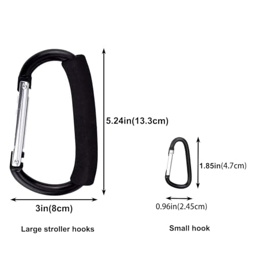 Stroller Hooks for Hanging Bags and Shopping Hanging Purses, Large Stroller Accessories Multifunctional Stroller Hook Organizer for Travel Car Seats, - Thumbnail 6