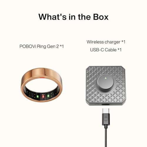 POBOVi Gen 2,Smart Ring for Women Men,Monitoring of fingertip Skin Temperature and Respiratory Rate During Sleep,Heart Rate/Sleep/HR/Women's Health Tracker, iOS & Android Compatible (Rosegold, 12) - Thumbnail 6