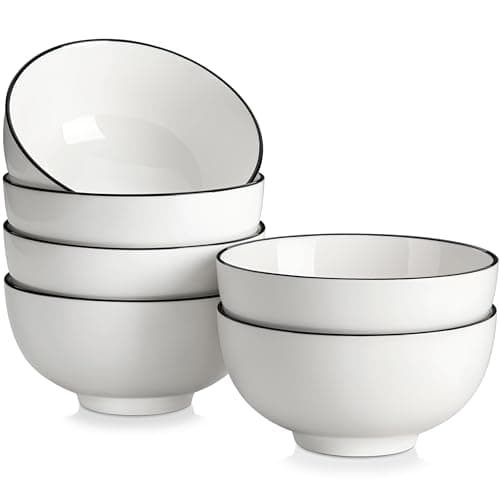 MALACASA Porcelain Soup Bowls, White Ceramic Cereal Bowls for Kitchen, Dishwasher and Microwave Safe, Series Regular 26Oz - Image 1