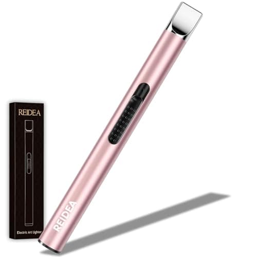REIDEA Candle Lighter Long USB Rechargeable Arc Windproof Flameless with Safety Switch Buttom for Home Kitchen BBQ Camping Stove