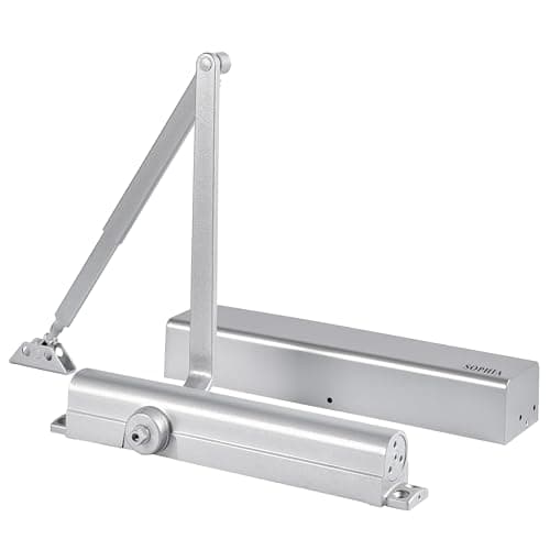 Sophia Medium/Heavy Duty Commercial Door Closer DK8000 Automatic Door Closer, Adjustable Size 1-6 Hydraulic Door Closer Hinge for Heavy Traffic Areas, Grade 1 - ADA Compliant & UL Listed, Silver - Image 1