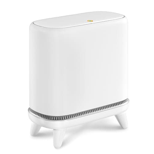 JUDRDO Bathroom Trash Can with Lid, 3.2 Gallon Small Garbage Can with Pop-Up Lid & Air-Pressure Bag Lock, Slim Trash Bin with Legs, Narrow Waste Basket for Bathroom, Bedroom, Kitchen, Office, Rv - Image 1