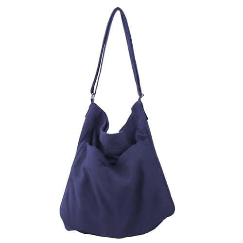 GEMIU Large Hobo Tote Bags Messenger Canvas Crossbody Bag for Women Ladies with Zipper and Muti-Pockets Blue - Image 1