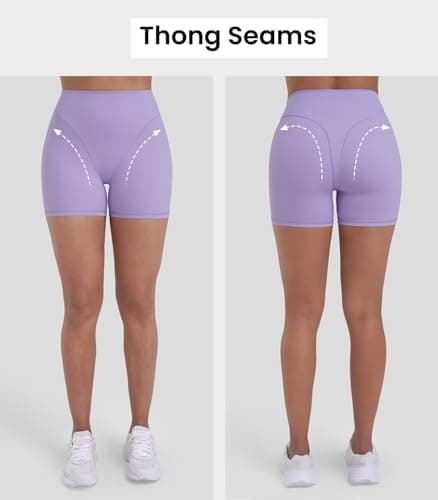 Sunzel Booty Contouring Biker Shorts for Women – High Waist Tummy Control Soft Squat Proof Thong Seams Workout Gym Spandex 4" Inseam Black Medium - Thumbnail 3