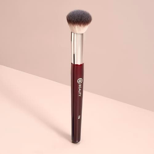 BK BEAUTY 116 SMALL ROUND COMPLEXION BRUSH – Compact Round Makeup Brush for Precise Blending of Cream Blush, Contour, Bronzer & Foundation, Vegan Bristles - Thumbnail 5