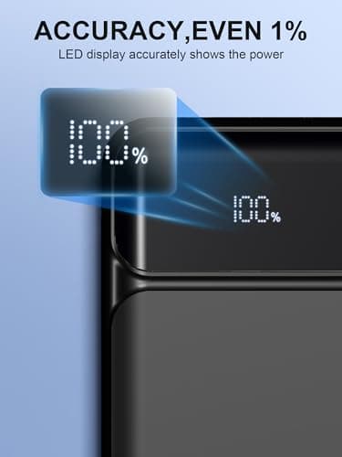 Power-Bank-Portable-Charger 49800mAh Portable Phone Charger Power Bank with 3 Built-in Cable(USB-C, iOS, USB-A), 22.5W Fast Charging LED Display External Battery Pack for iPhone Android Samsung, etc - Thumbnail 4