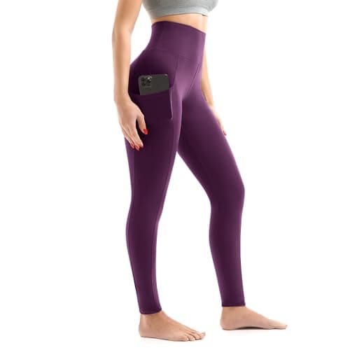 Walifrey Leggings with Pockets for Women, High Waisted Buttery Soft Womens Leggings for Gym Yoga Workout (Purple 3XL) - Image 1