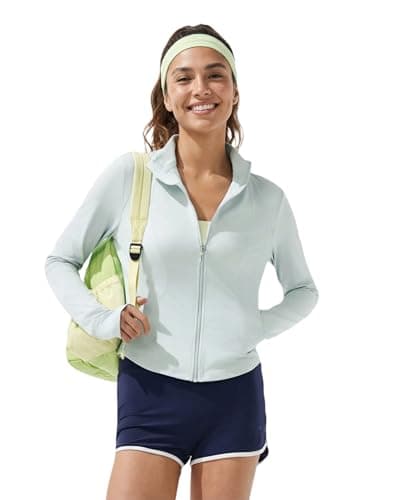 BENEUNDER Women's UPF 50+ Sun Protection Cooling Athletic Jacket Full Zip Long Sleeve Slim Fit Outdoor Running Pocket - Image 1