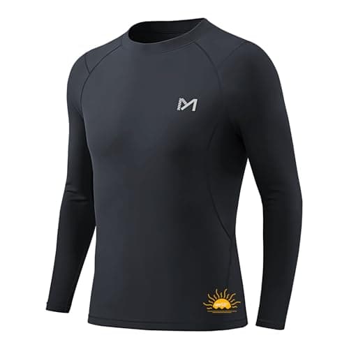 Ksasky Youth Boys Compression Shirt UPF 50+,Quick Dry Baseball Shirts Kids Athletic Soccer Base Layer Tops A-Black - Image 1