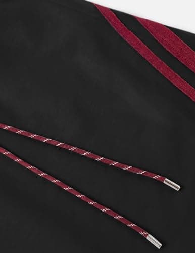 Aelfric Eden Stripes Baggy Barrel Sweatpants Elastic Double Waist Wide Leg Pants Women Men Casual Y2K Unisex Lounge Trouser Black Red XS - Thumbnail 6