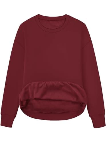 STOLKISS Red Women Casual Long Sleeve Sweatshirt Crew Neck Cute Pullover Relaxed Fit Fall Winter Sweatshirts Pullover 2026 - Image 1