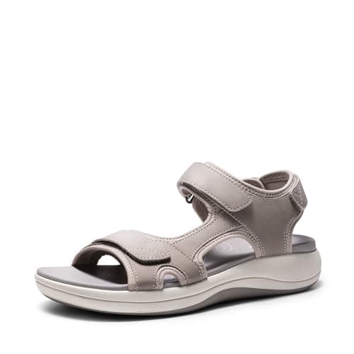 DREAM PAIRS Women's Sandals Open Toe Lightweight Summer Shoes Walking Casual Outdoor,Size 8,Grey,DWUMST2503 - Image 1