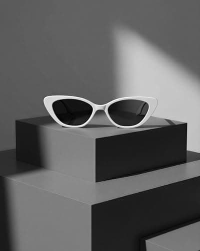 isheep Retro Narrow Cat-Eye Sunglasses (SIS-16-WH) – Slim Vintage Style, Unisex, UV400 Protection, Lightweight Fashion Eyewear - Thumbnail 4