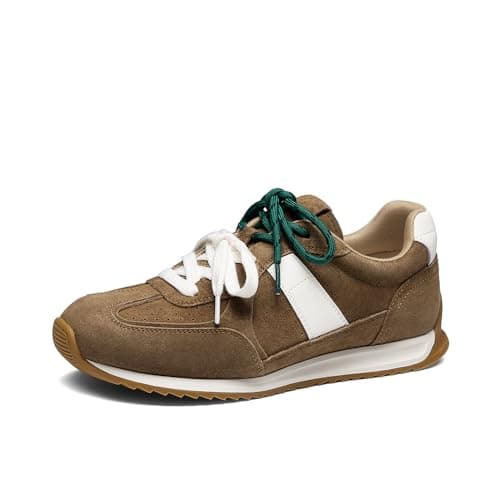 DREAM PAIRS Fashion Sneakers for Women, Casual Lace-Up Non-Slip Comfort Walking Shoes,Size 10,Dark Brown,SDFN26053W - Image 1