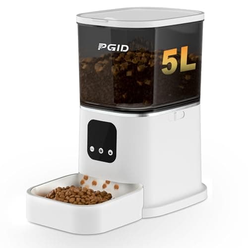 PGID Automatic Cat Feeder,2.4G WiFi Automatic Dog Food Dispenser，Auto Dog Feeder with APP Control,5L Timed Auto Cats Food Dispenser w 2-Way Audio for Multiple Pet - Image 1