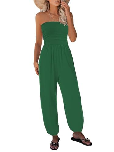 STOLKISS Bustier Jumpsuits for Women Summer Casual Loose Plus Size Tube Top Jumpsuits One Piece Off Shoulder Elegant Rompers - Image 1