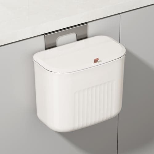 LavStow Kitchen Hanging Trash Can with Lid, Compost Bin for Counter Top or Under Sink, 1.85 Gallon/7L Hanging Garbage Trash Can for Kitchen RV Bathroom Office - Image 1