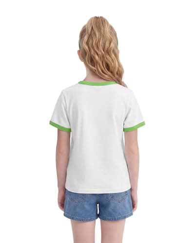 Stelle Girls Graphic Tees Short Sleeve Girls Shirts Cute Tops Crew Neck Casual Basic Summer T-Shirt for Kids Teen 8-9 Years(Rise and Brine|White,M) - Thumbnail 4