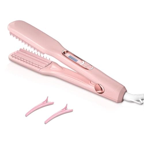 JINRI Hair Brush for Short & Thin Hair, 1.38 Inch Hot Styling Brush with Adjustable Temperature, Dual Voltage 100-240V, Volumizing Hair Iron, Long Lasting Root Volume Hair Styler, Pink - Image 1