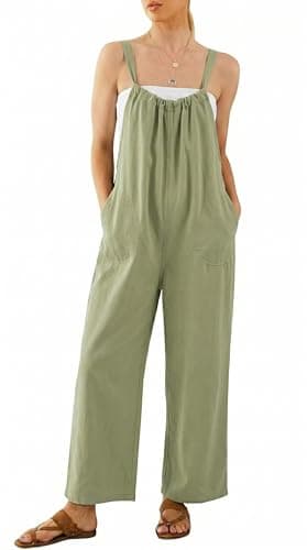 GAMISS One Piece Jumpsuits for Women Casual Overalls Summer Rompers Trendy Jumpers Outfits Travel Clothes Sage Green XL - Image 1
