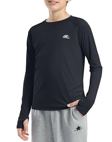 Boy's UPF 50+ Sun Protection Shirt Long Sleeve Swim Shirts Youth Fishing Shirt(Navy,8-9 Years) - Image 1