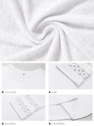 GKBK Womens Long Sleeve Tops Business Dressy Casual Blouses Crewneck Loose Fit Lightweight T Shirts Cute Work Tee Ladies Tunic 2025 Fall Winter Fashion Clothes Trendy Outfits White L - Thumbnail 4