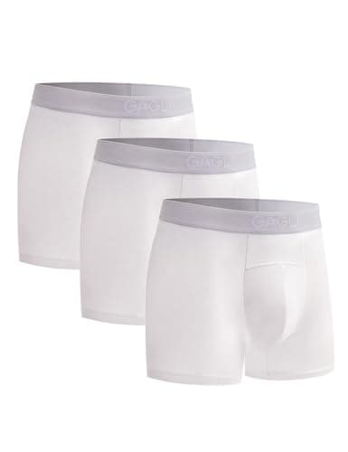 gagli Men's Underwear Pack, Modal Boxer Briefs, Breathable Underwear for Men, Ultra Soft & Comfortable & Moisture-wicking White - Image 1