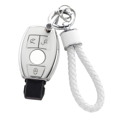 YO&YOYE for Mercedes benz Key Fob Cover with Keychain, Soft TPU Key Case Protection Fit for C E S M CLS CLK G Class - Image 1