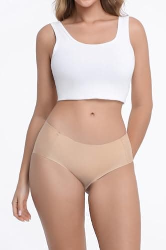 OWNFUN No Show Panties for Women Seamless Underwear No Panty Lines Mid Waisted Full Coverage Invisible Underwear for Leggings - Thumbnail 3