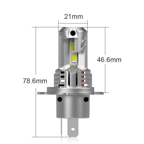 KIMLATAR Latest H4 Light Bulbs Hi/Low Super Bright Upgraded 900% 60000LM Brightness,1:1 Halogen Mini Size,10-Year Lifespan,Plug and Play,H4/9003 Fog Bulbs,Pack of 2 - Thumbnail 2
